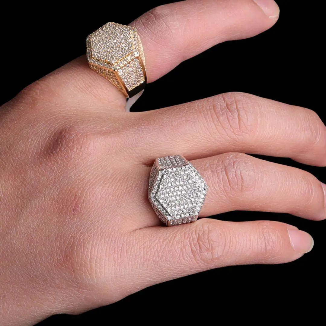 Hexagon Iced Out Ring - Image 4