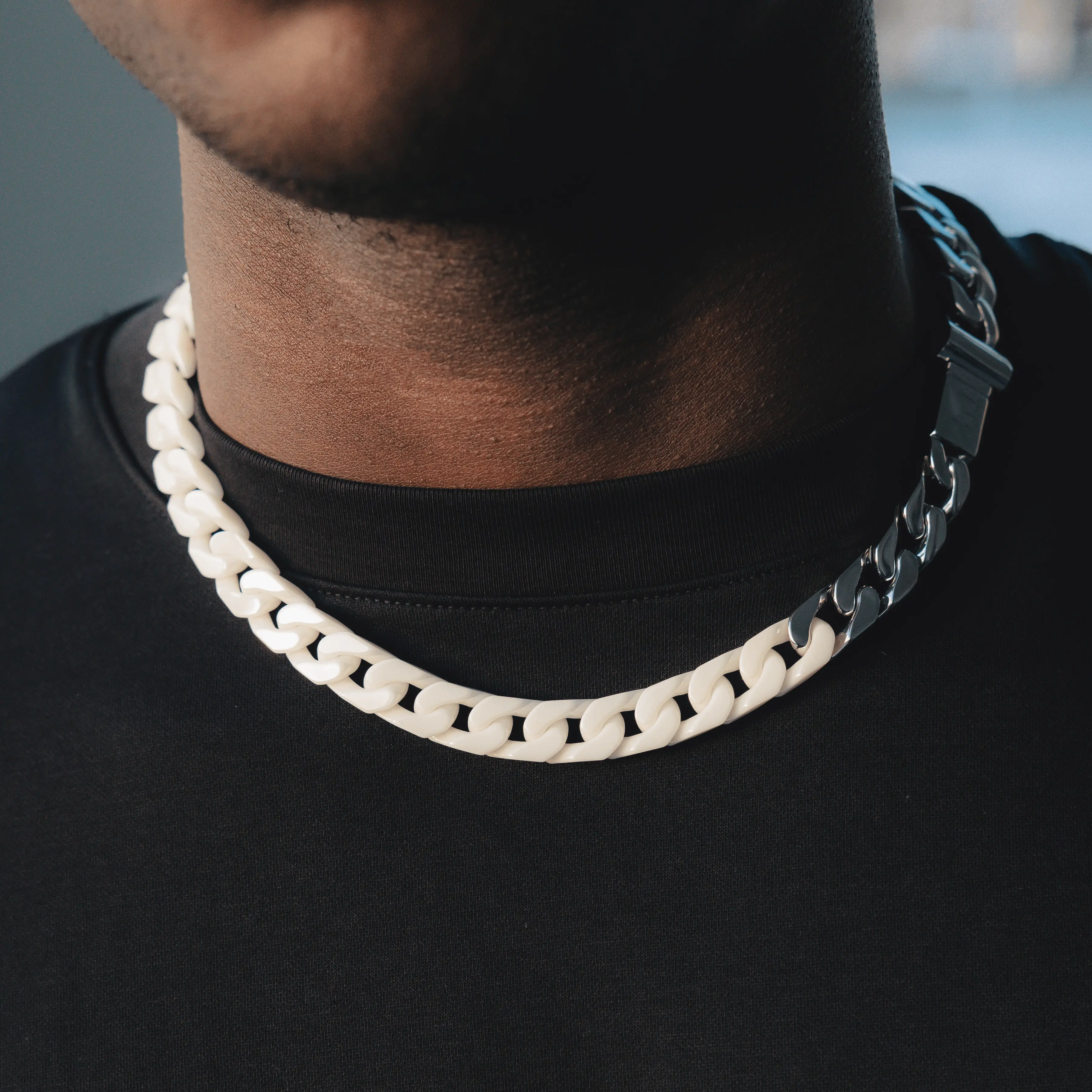Marble x Cuban Chain - White Gold - Image 2