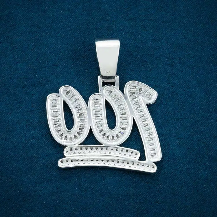 Moissanite 100 Emoji Pendant  - Vermeil Gold - Image 3