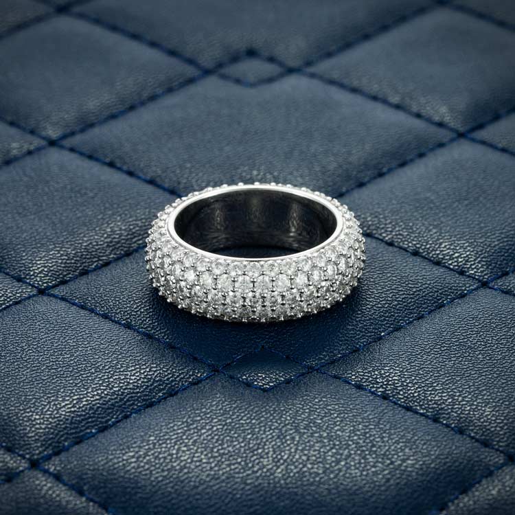 Moissanite 5-Row Band Ring - Vermeil Gold - Image 3