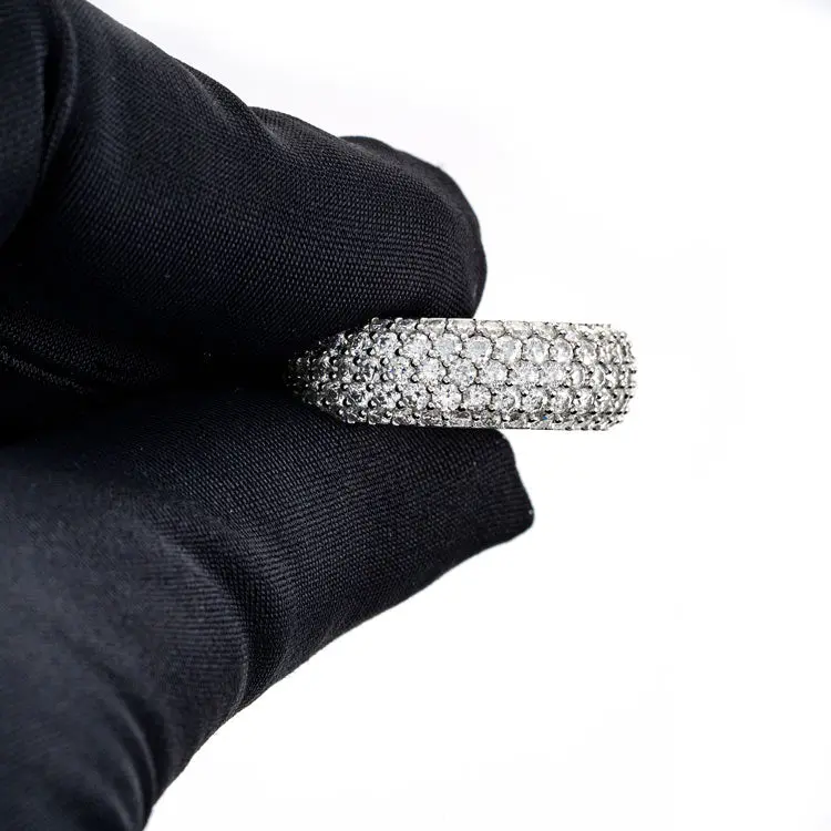 Moissanite 5-Row Band Ring - Vermeil Gold - Image 4