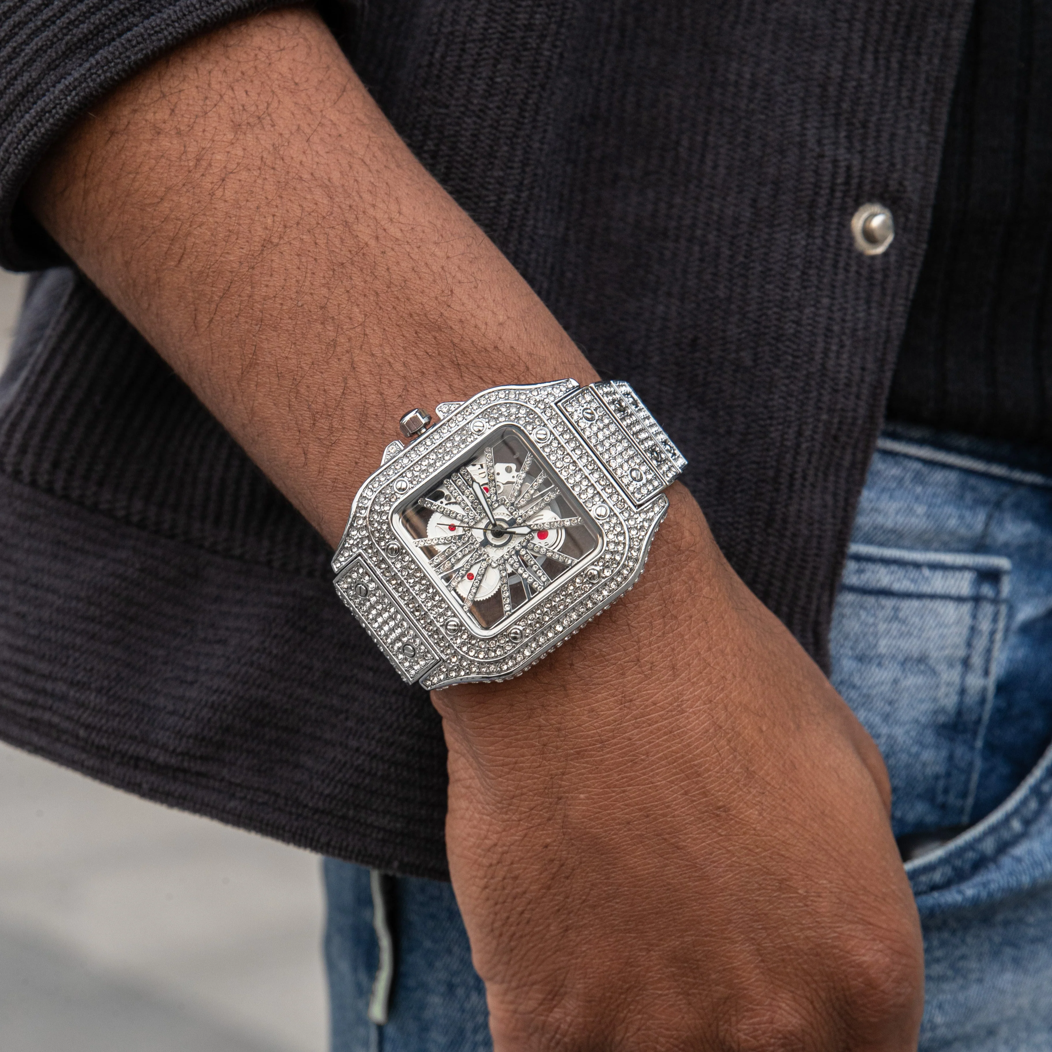 Skeleton VVS Iced Out Watch - Image 10