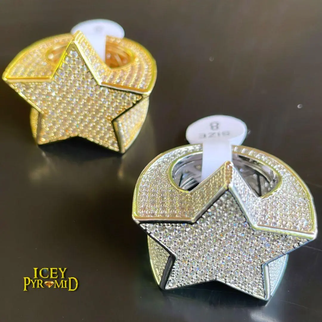 Star Iced Out Diamond Ring - Image 11