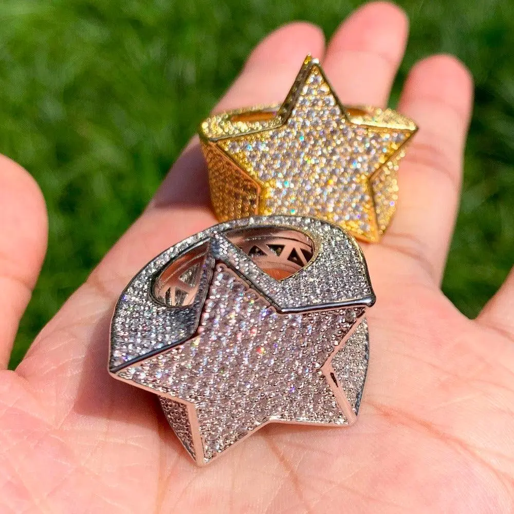 Star Iced Out Diamond Ring - Image 5
