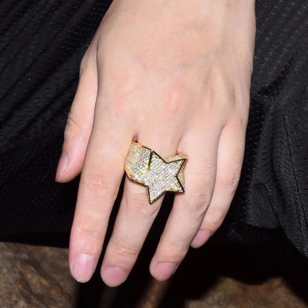 Star Iced Out Diamond Ring - Image 7