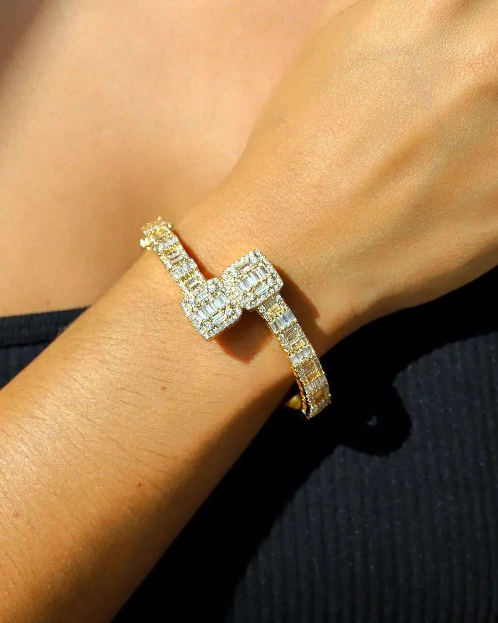 STUD ICE BRACELET- Gold - Image 2