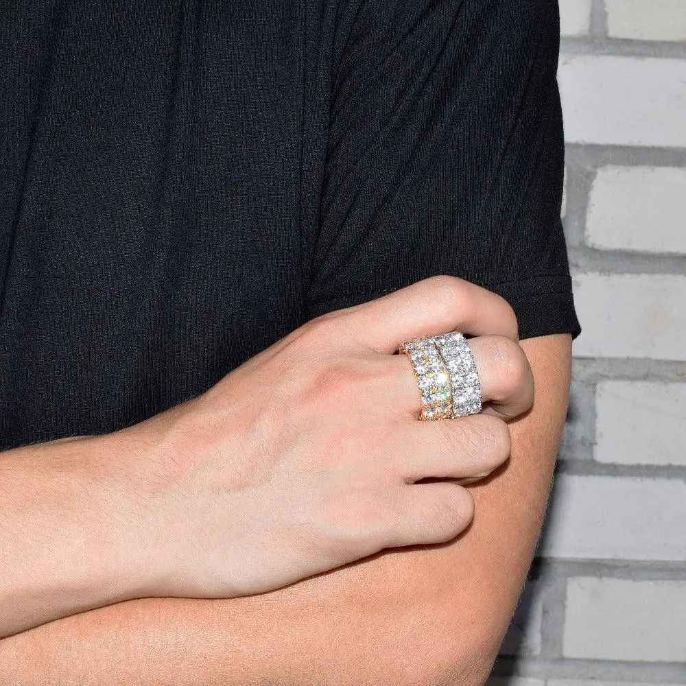 Tennis Two Rows Solitaire Iced Out Ring - Image 3