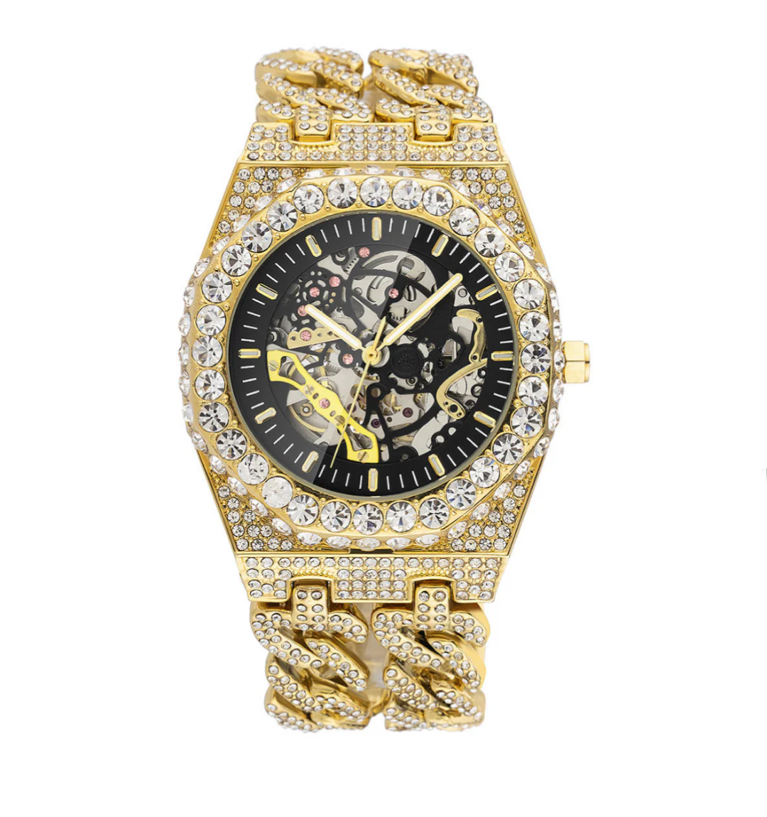 Versace Skeleton Iced Out Watch - Image 2