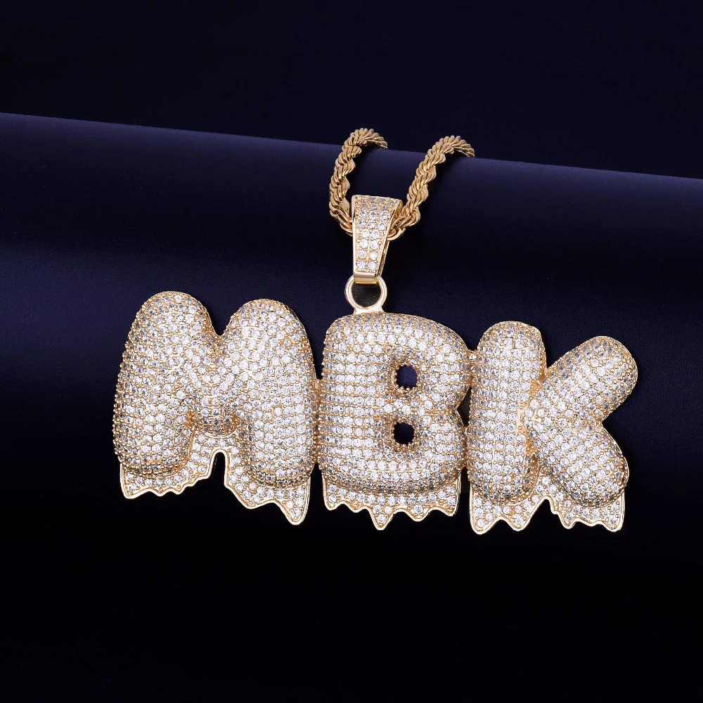 VVS1 Drippy Bubble Custom Pendant- Gold - Image 2